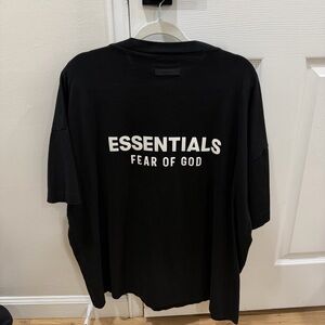 Fear of God Essentials Jersey Black Crewneck Tee Men Size L
